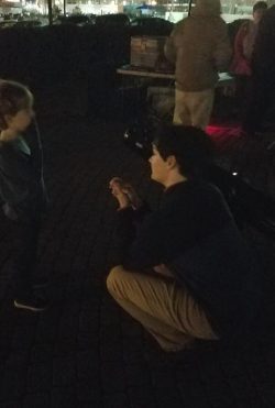 Tyler Hutchison with a Customer